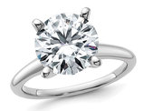 3.50 Carat (ctw) Synthetic Moissanite Solitaire Engagement Ring in 14K White Gold